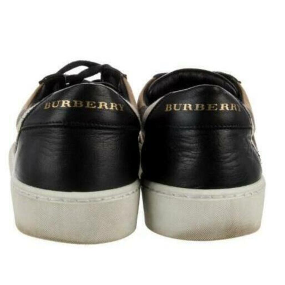 Burberry Women’s Unisex Low-Top Sneakers Check & Black Leather EU 38 / US 7.5 - Picture 3 of 11